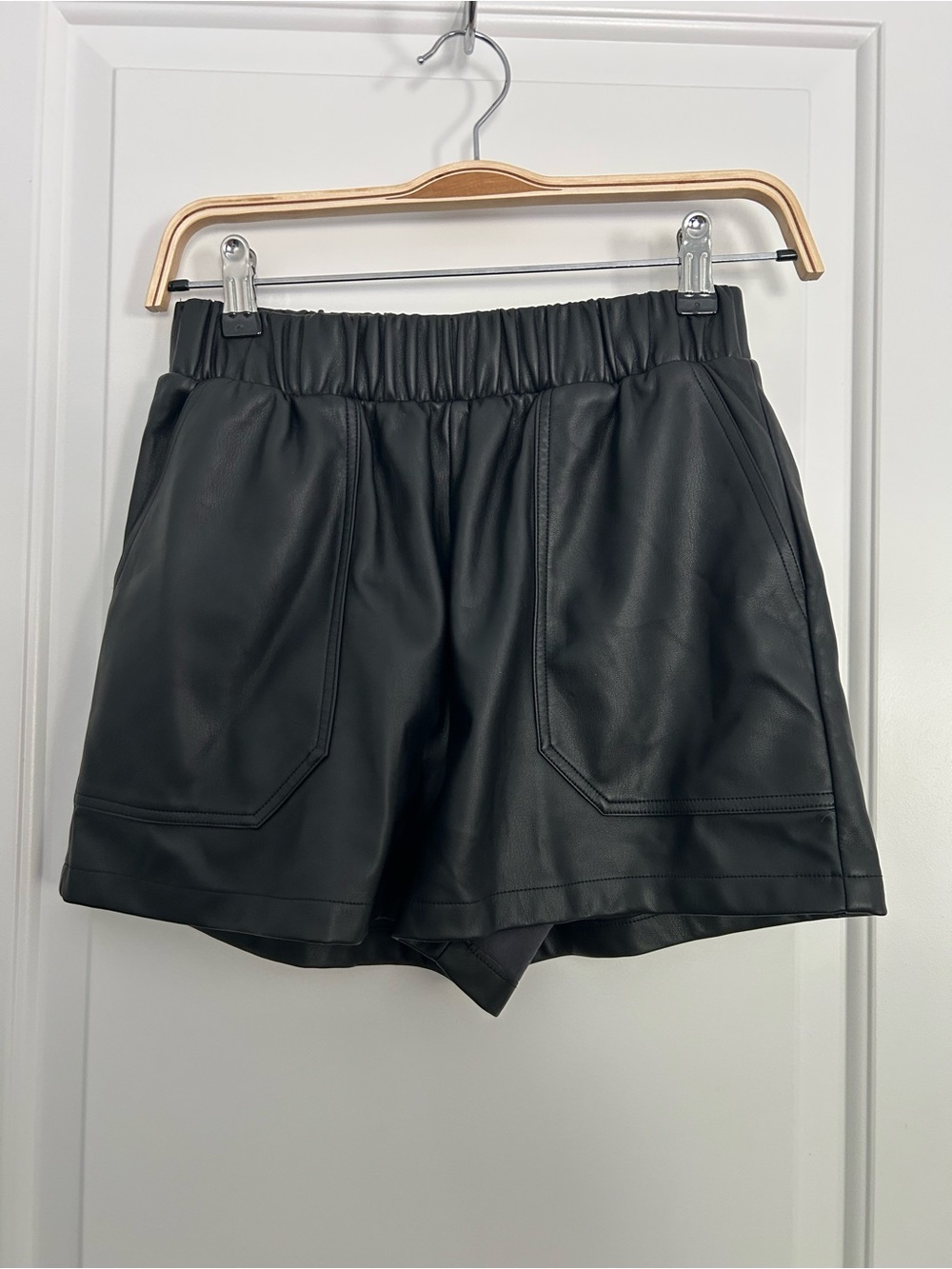Steve Madden Black Faux Leather Shorts